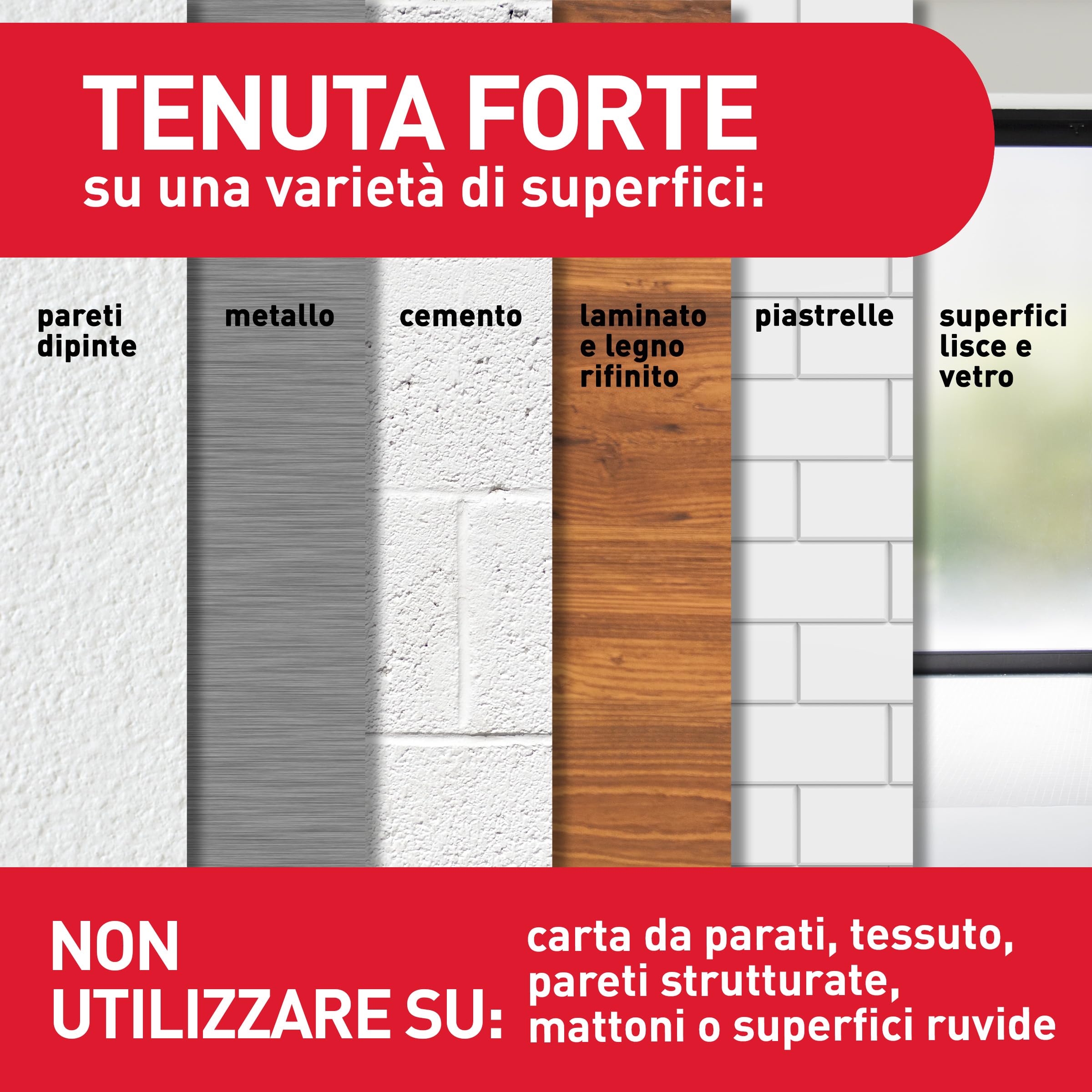 Command Appendi Quadri Strisce Bianche 12 Coppie S/M senza chiodi