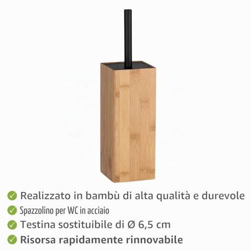 WENKO Padua portascopino bagno bambù naturale