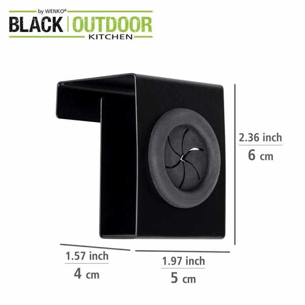 Wenko Black Outdoor Kitchen Push gancio nero