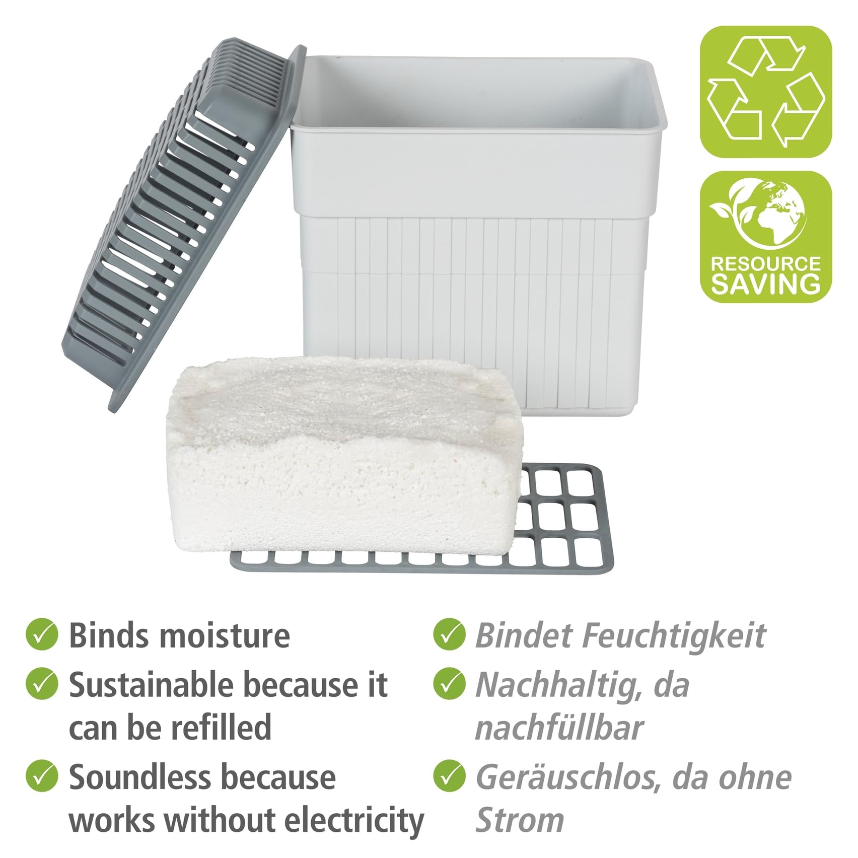 Wenko Deumidificatore Assorbiumidità 2 Kg Grigio 2,8 L