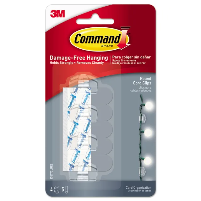 Command Clip per Cavi 4 Clip + 5 Strisce Adesive Indoor