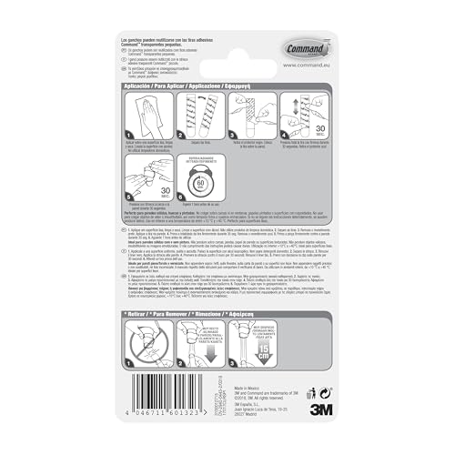 Command 17017CLR Clip Fermacavi Trasparente 4 Pezzi Senza Forare