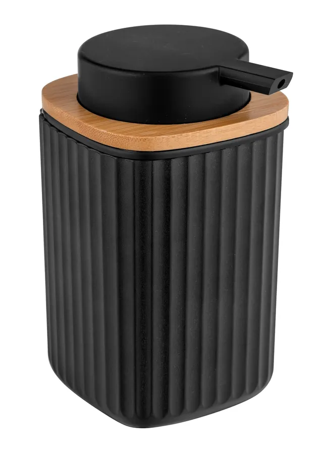 Wenko Rotello dispenser sapone nero 250 ml bambù