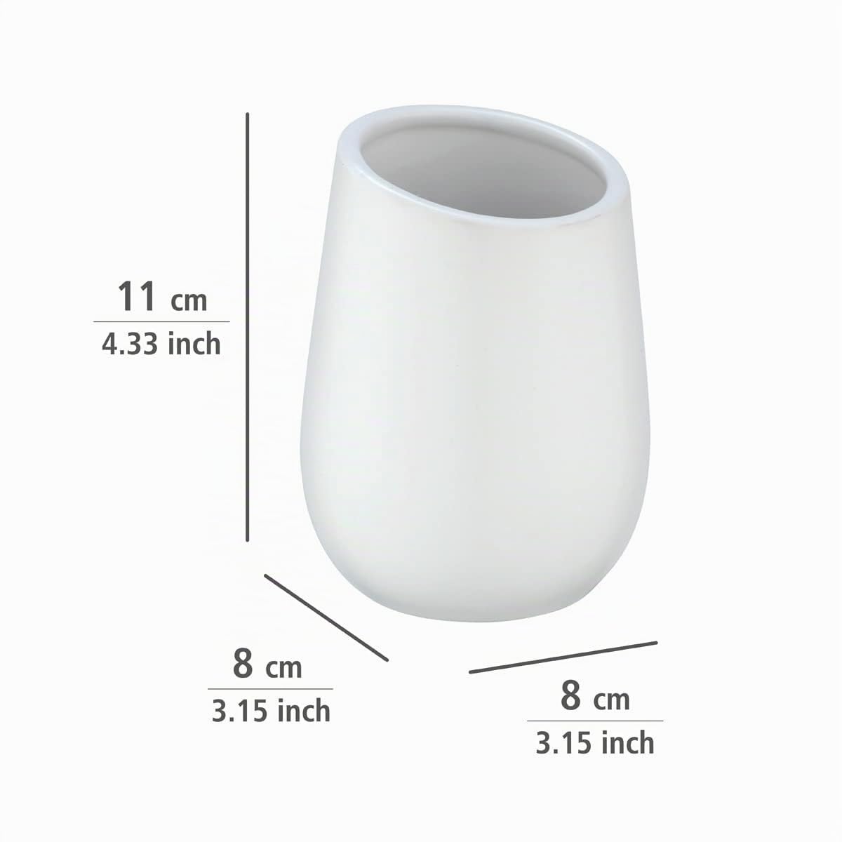 WENKO Badi bicchiere portaspazzolini ceramica bianco