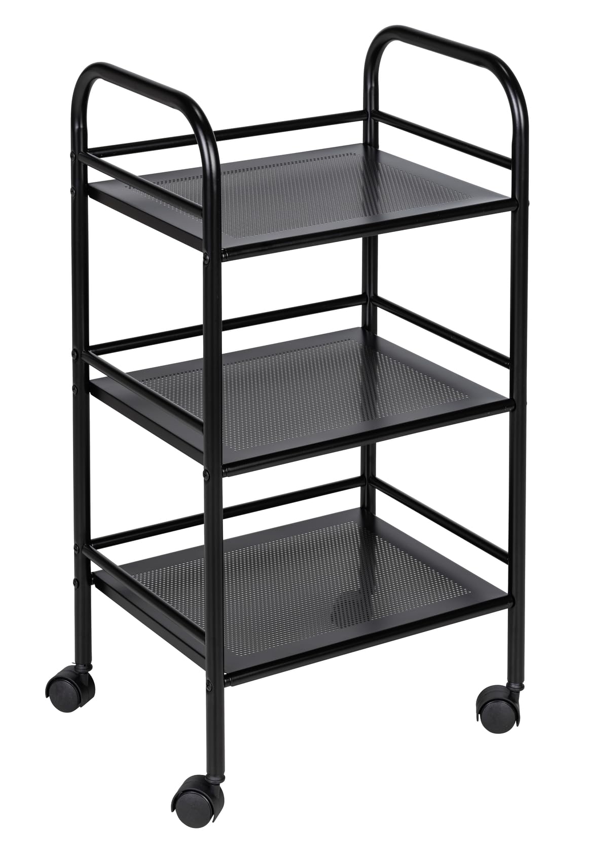 Wenko Carrello Bagno 3 Ripiani Nero Acciaio 41x75 cm