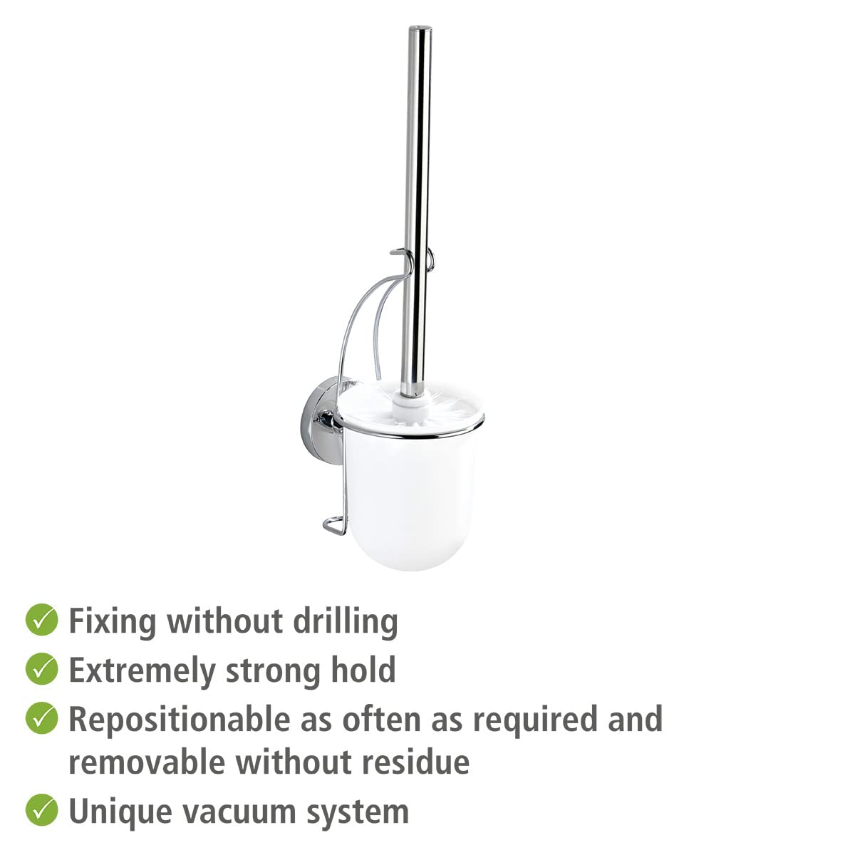 Wenko Milazzo Vacuum-Loc portascopino 12x10x36,5 cm cromo