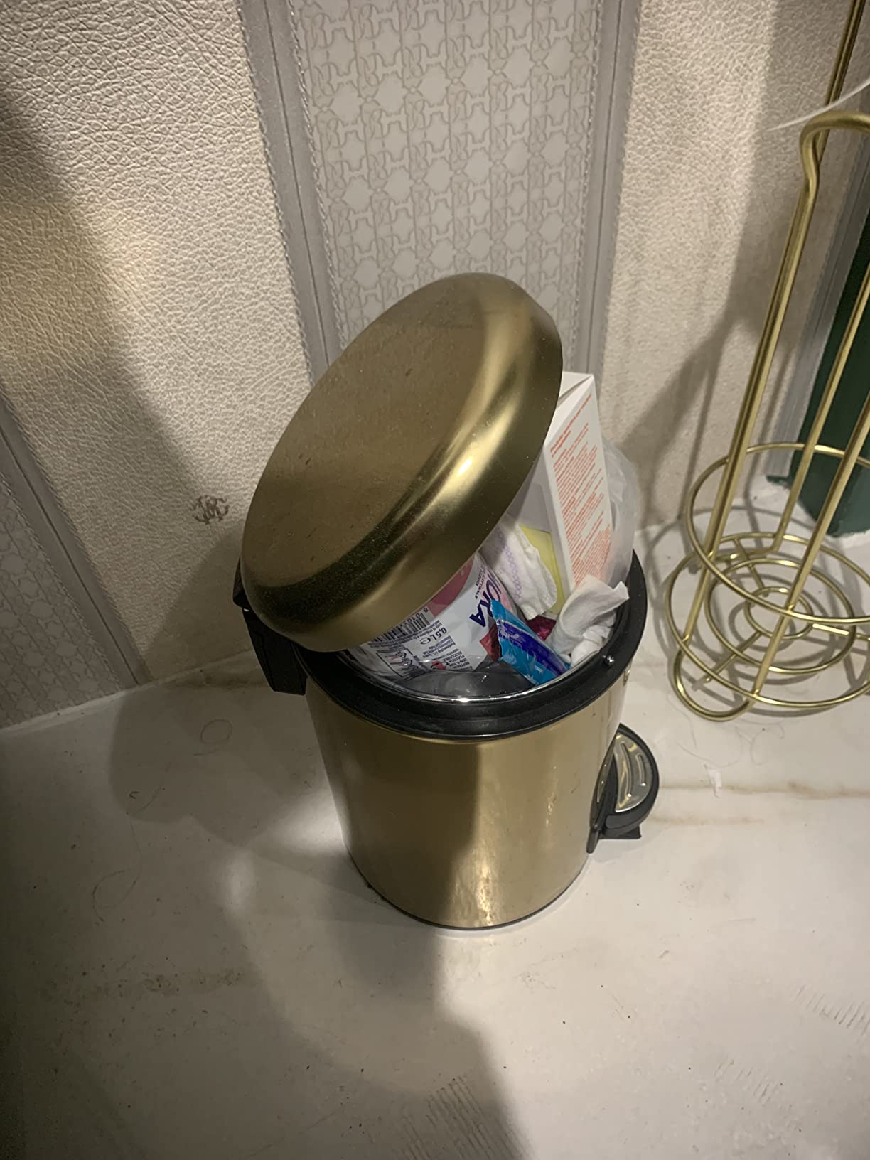 Wenko Leman pattumiera a pedale 3 L bianco opaco