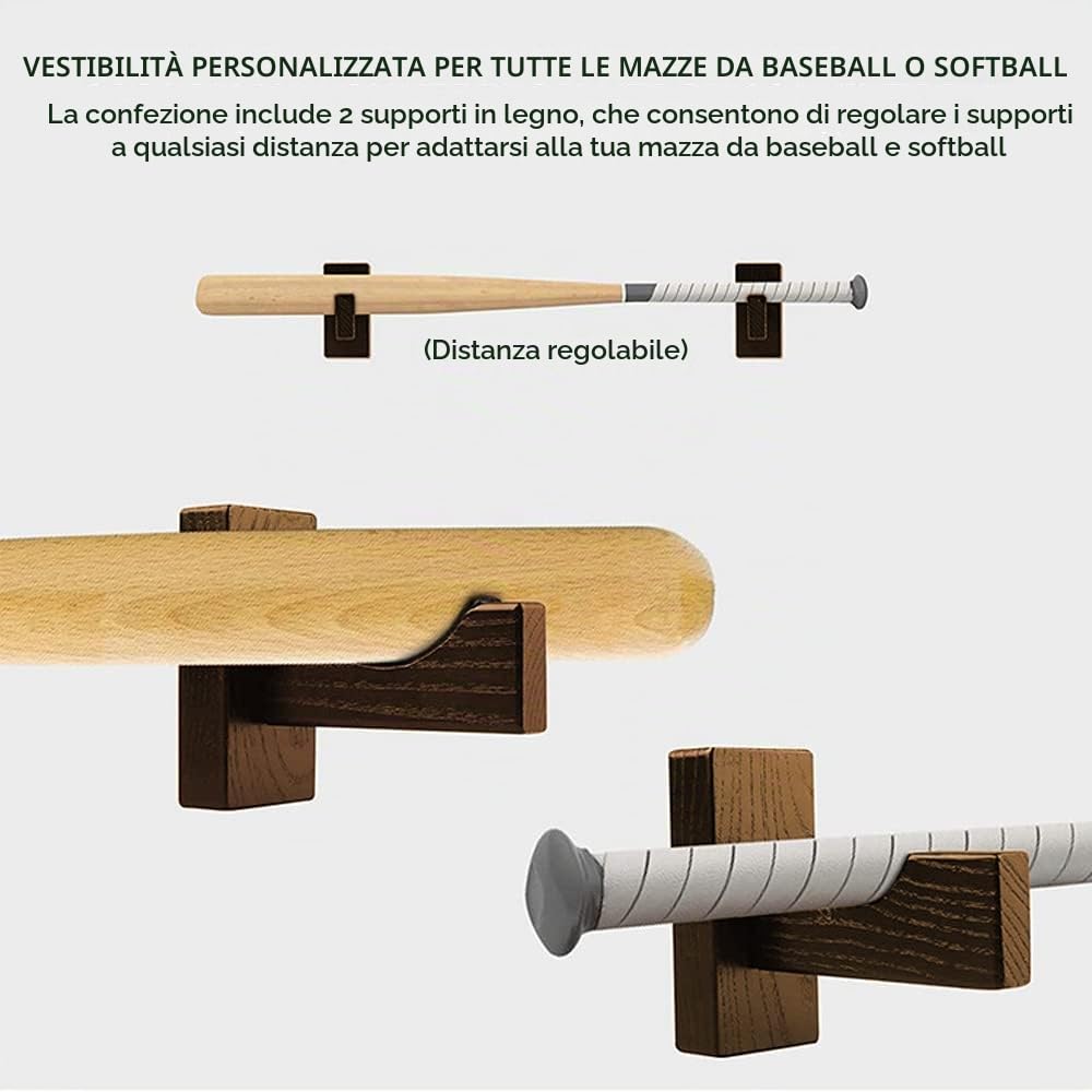 Lxoraziy supporto mazza baseball 2 pezzi con feltro