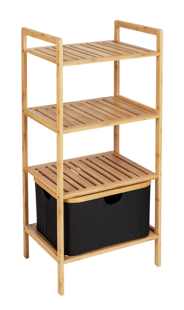 Wenko Ecori Scaffale Bambù 3 Ripiani 44x93,5x33 Naturale Nero 28L