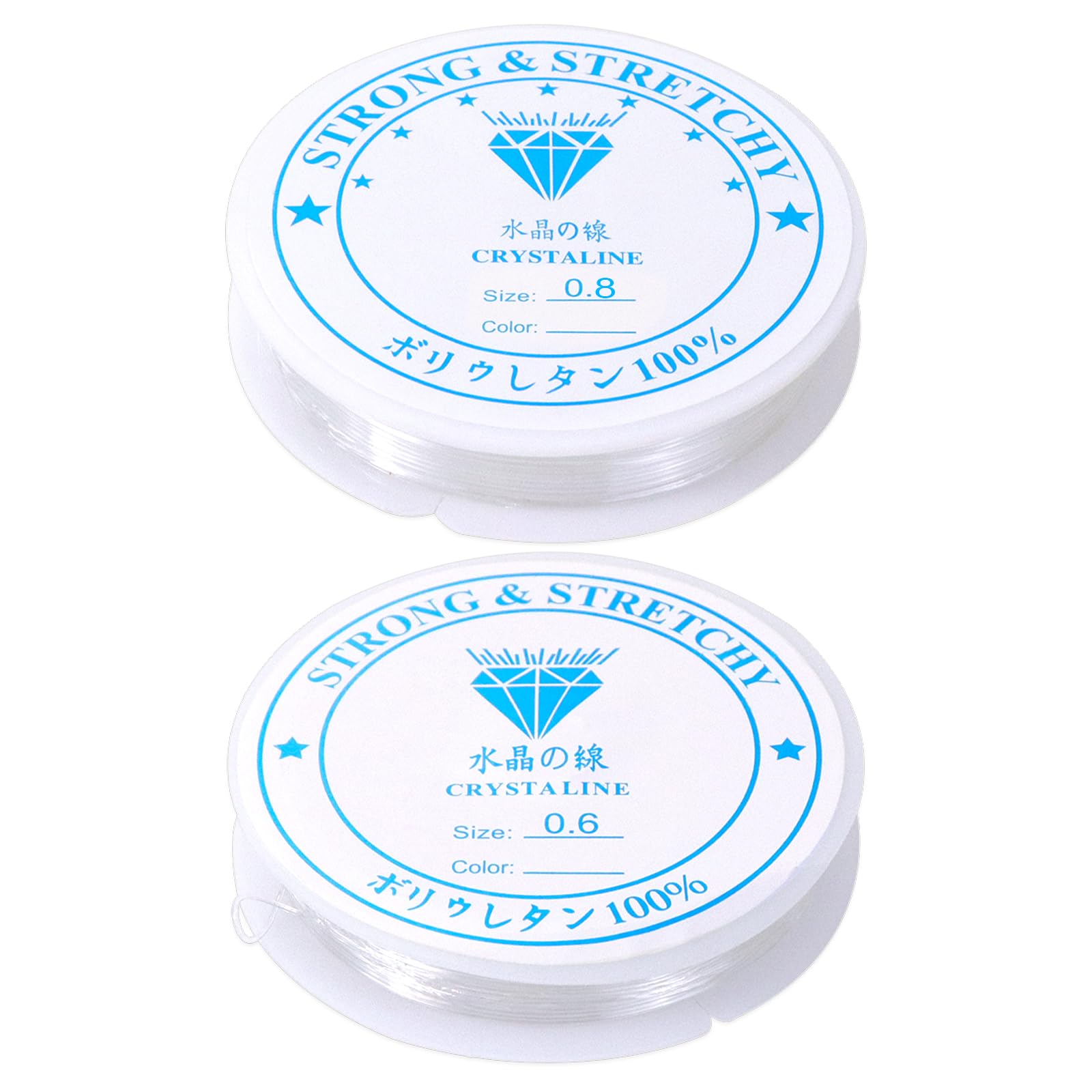 Quelcc Filo Elastico Braccialetti 0,6/0,8 mm 2 Rotoli