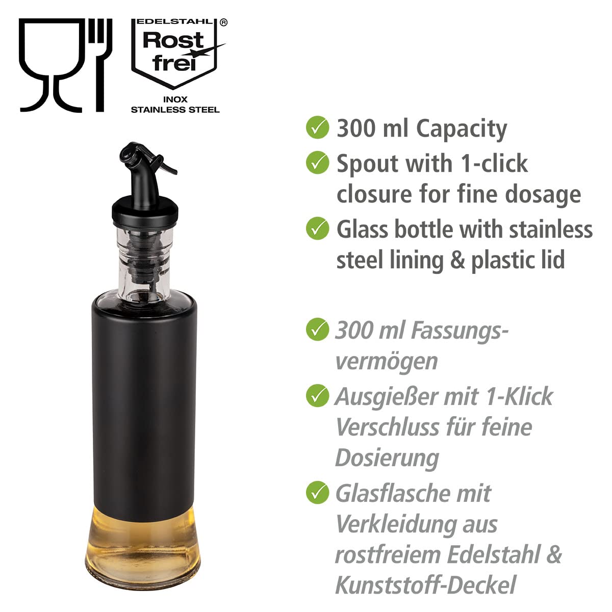Wenko Boga oliera vetro 300 ml nero