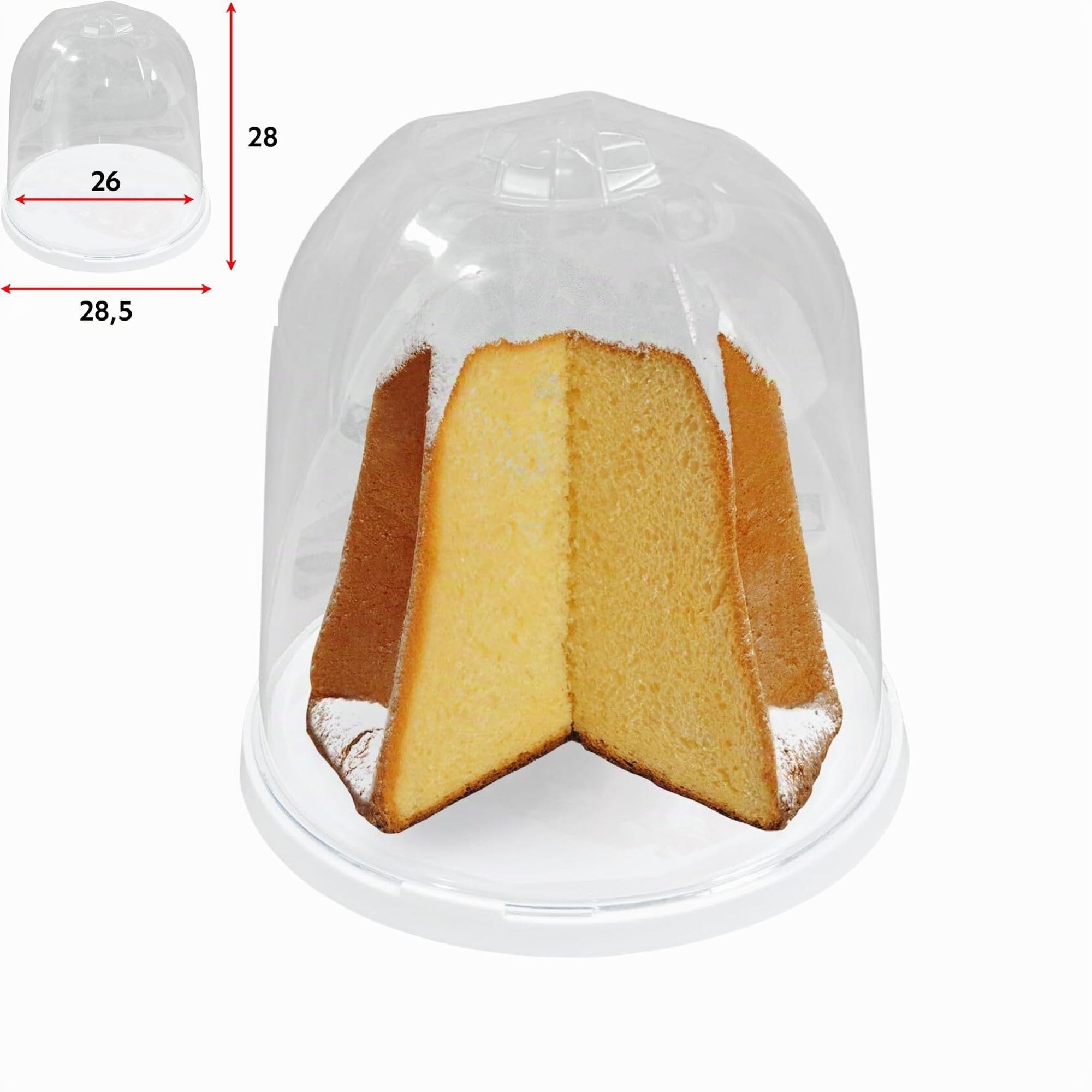 Cecaro Group Porta Panettone Contenitore Plastica 27 cm Trasparente