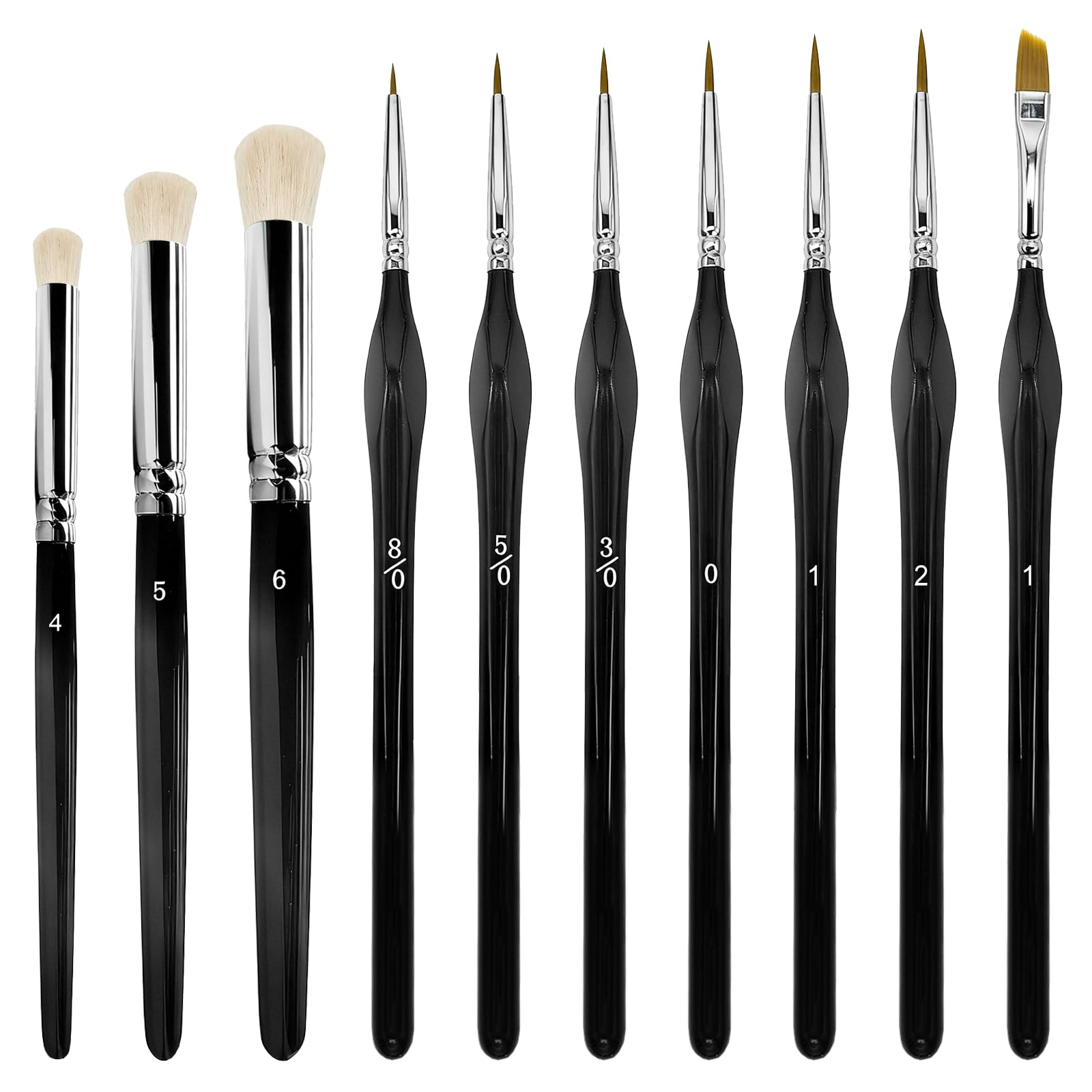 Quelcc Set Pennelli Miniature 10 Pezzi Dry Brush Dettagli