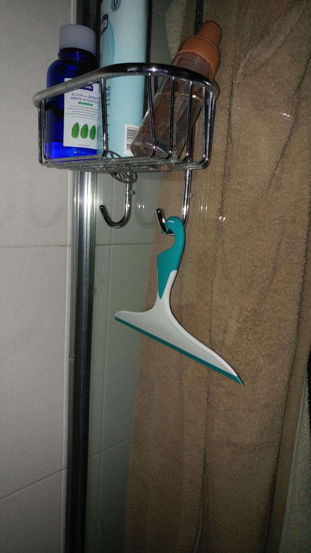 Wenko Loano Tergidoccia Vetro 23 cm Azzurro Bianco con Gancio