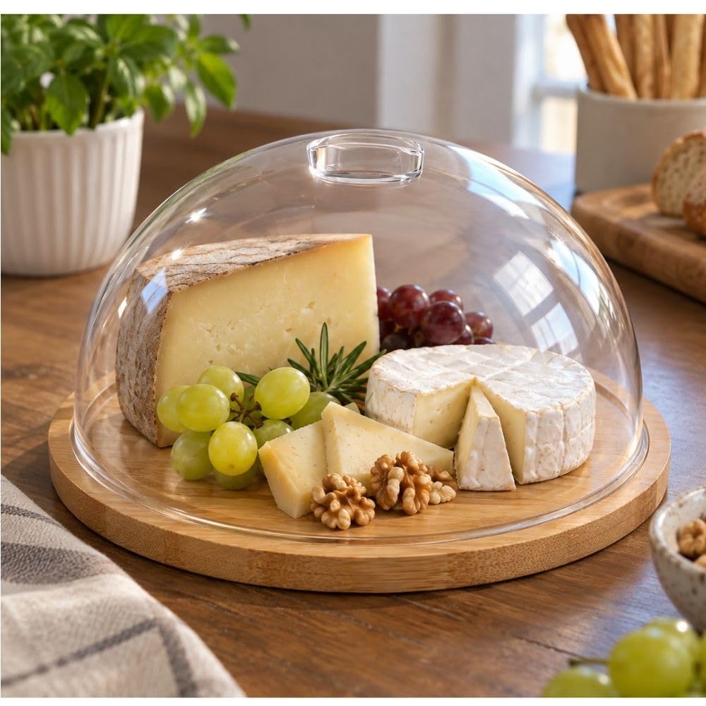 Cecaro Group formaggiera bambù 24 cm con cupola acrilico