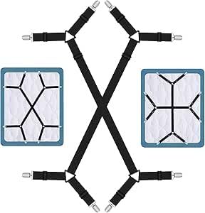 Quelcc elastici ferma lenzuola bianchi 2 pezzi triangolari