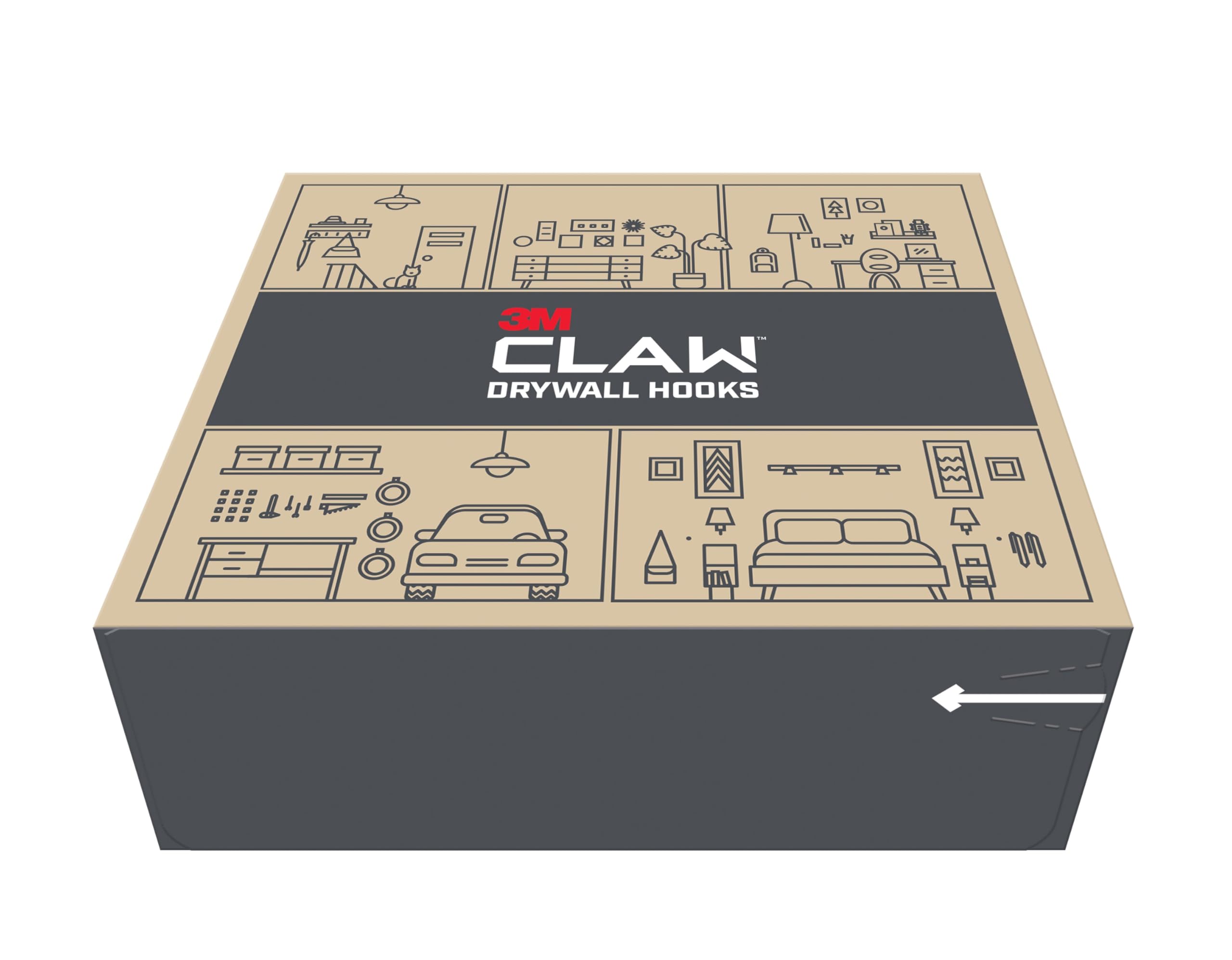 Command 3M Claw ganci cartongesso neri 3 pezzi 7 kg