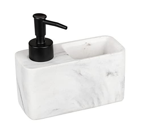 Wenko Resa dosatore cucina marmo bianco 150 ml con spugna