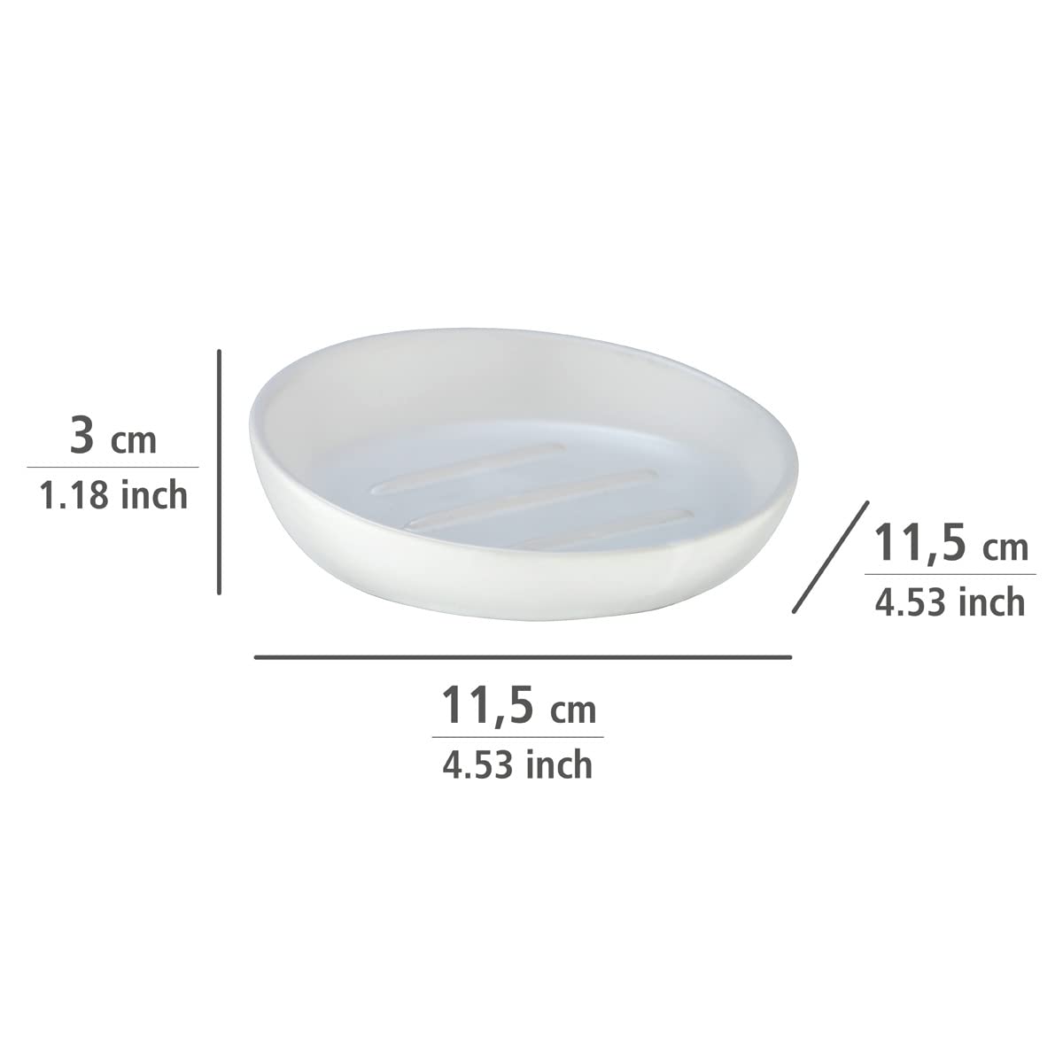Wenko Badi Portasapone Ceramica Bianco Ø 11,5 cm