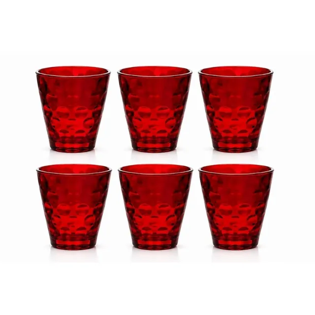 Cecaro Group Set 6 Bicchieri Rossi 250 ml Vetro Natalizi