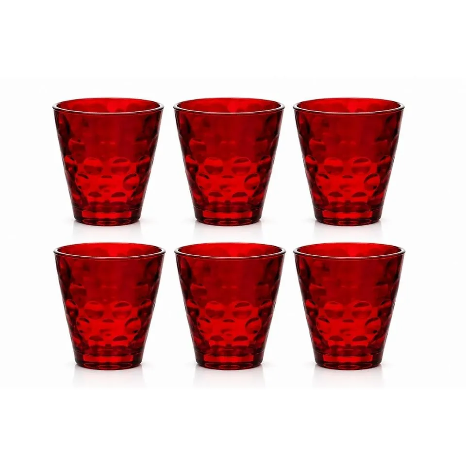 Cecaro Group Set 6 Bicchieri Rossi 250 ml Vetro Natalizi
