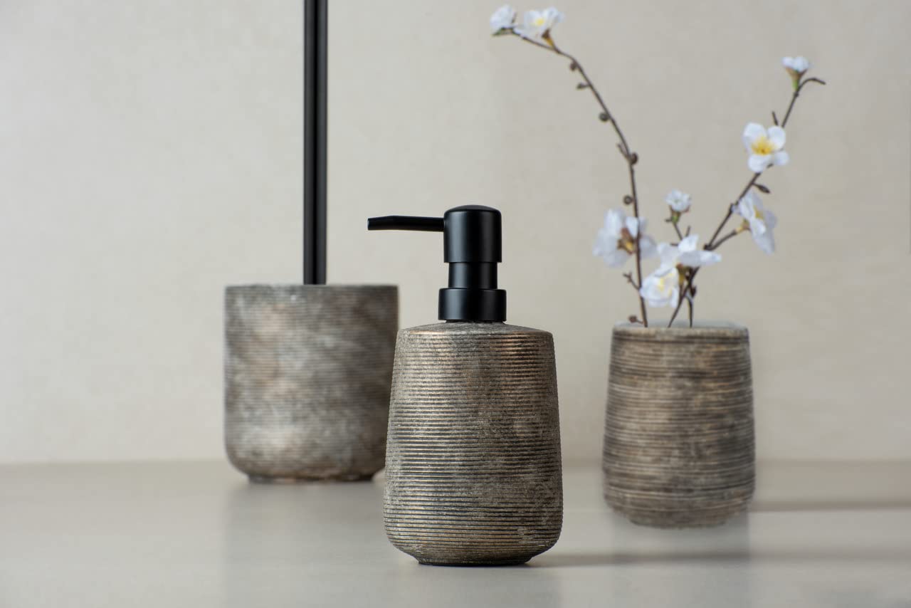 Wenko Fedio Portascopino WC Ceramica Oro 11,5x39,5 cm
