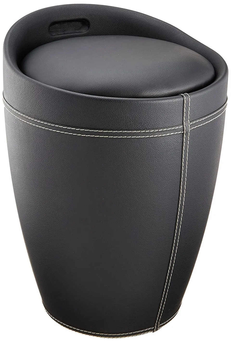 Wenko Sgabello Portabiancheria Nero 20 Litri Imbottito
