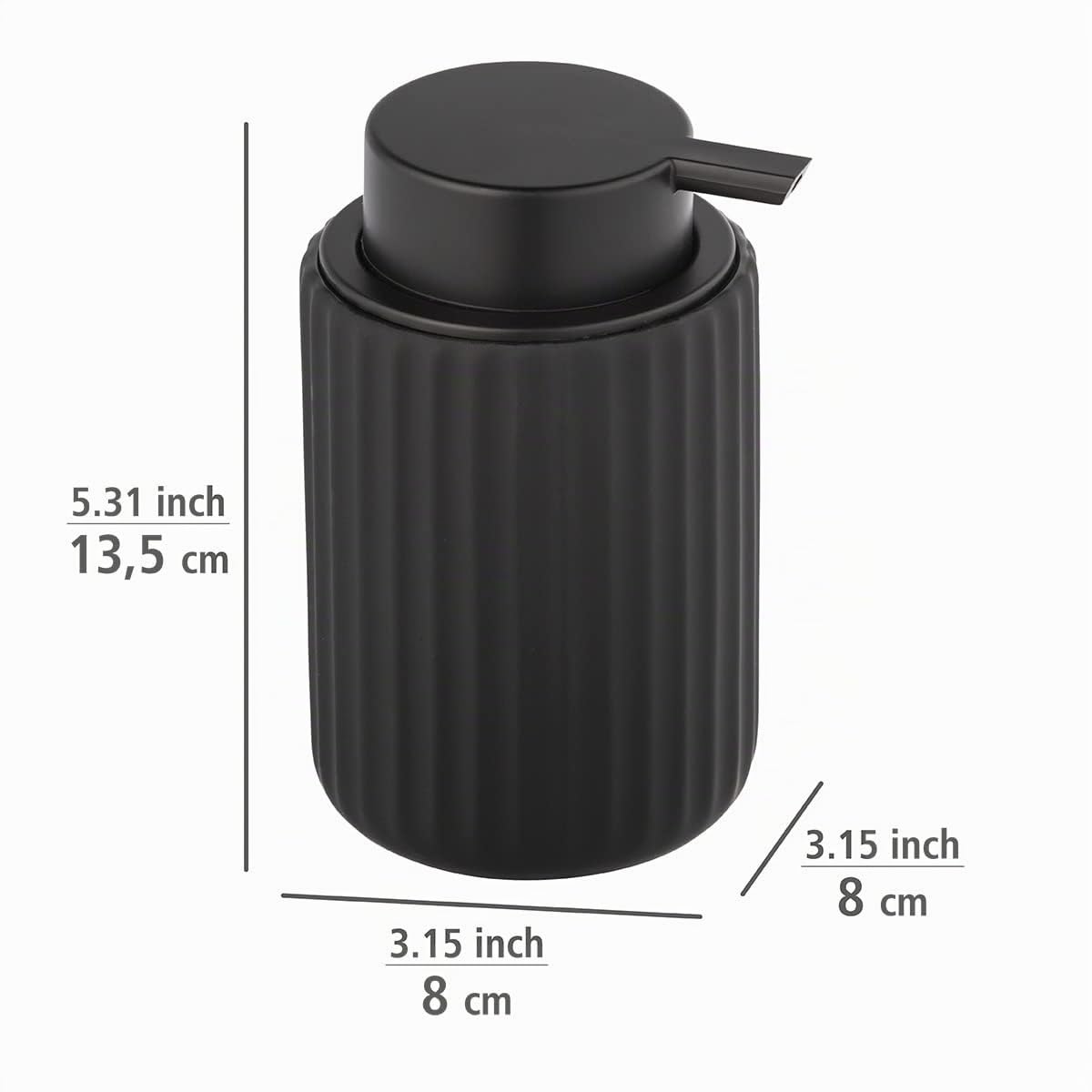 Wenko Belluno Dispenser Sapone Ceramica Nero 300 ml