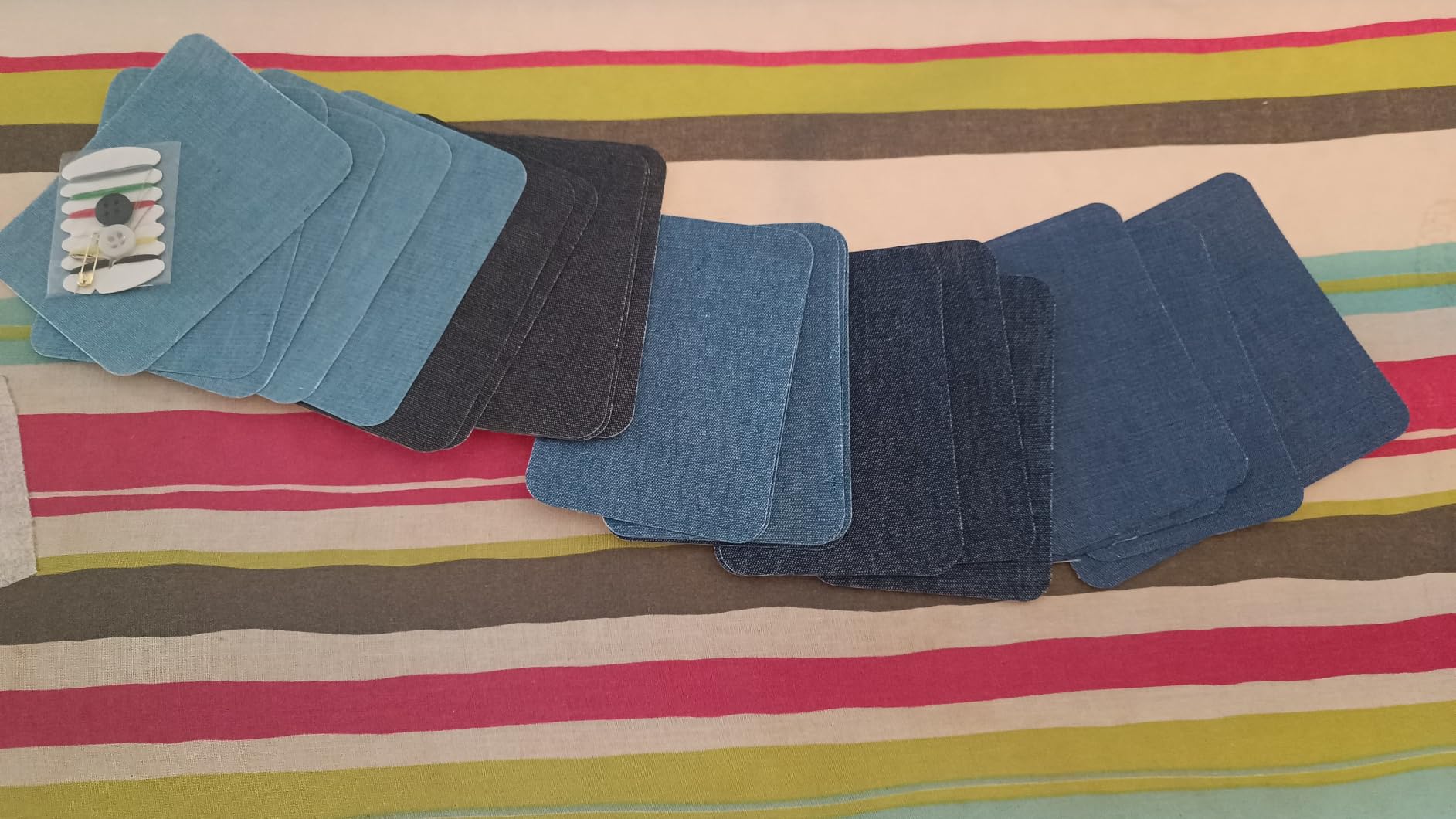 Quelcc Toppe Termoadesive Jeans 25 Pezzi 5 Colori Blu