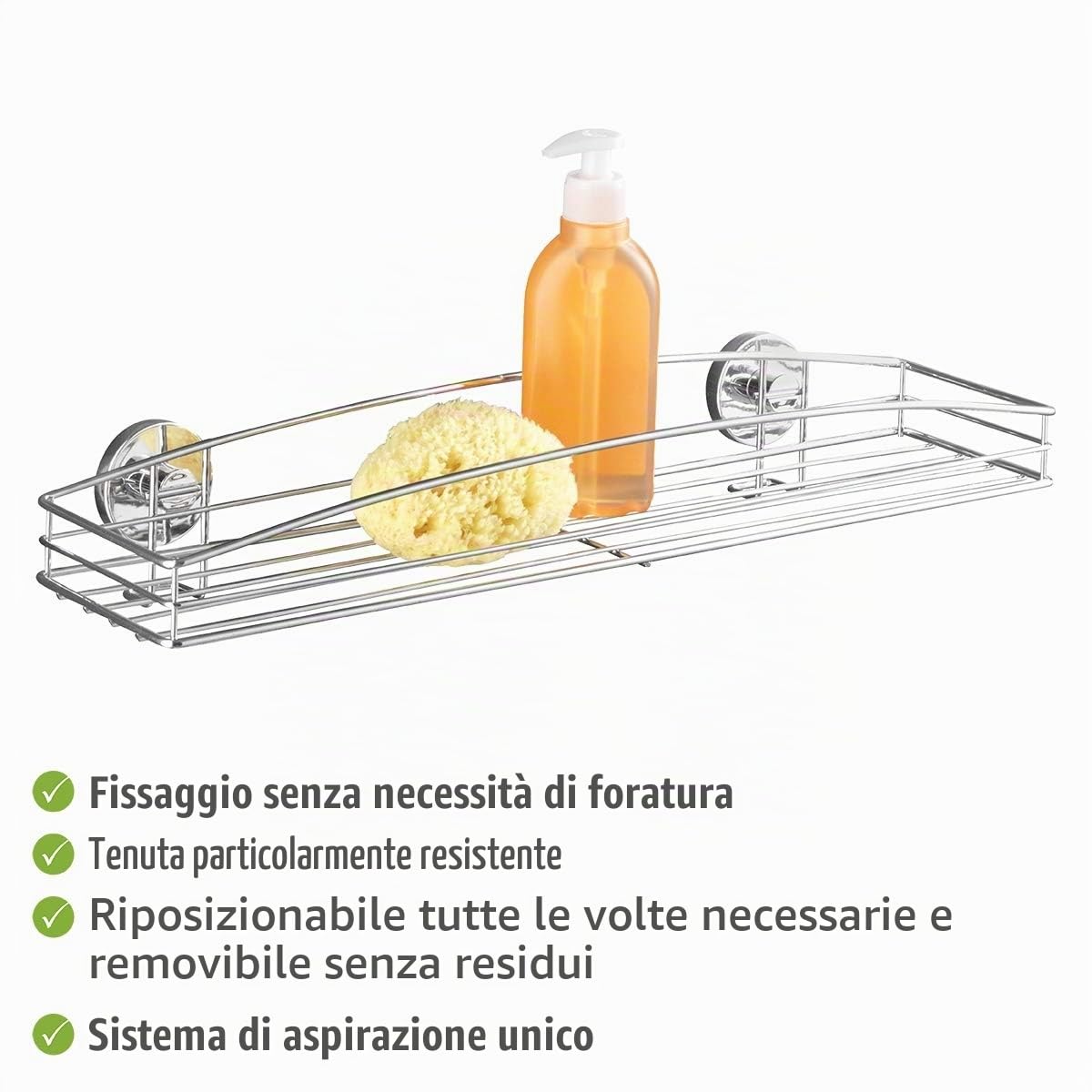 Wenko Milazzo Maxi mensola bagno bianca 52 cm