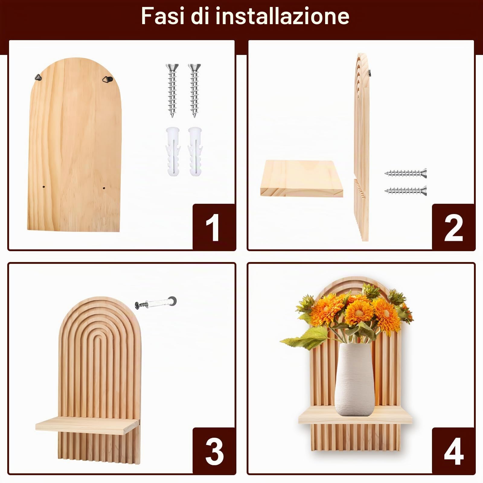 Gachiwar Mensola Parete Legno Beige 34,5 cm Cameretta