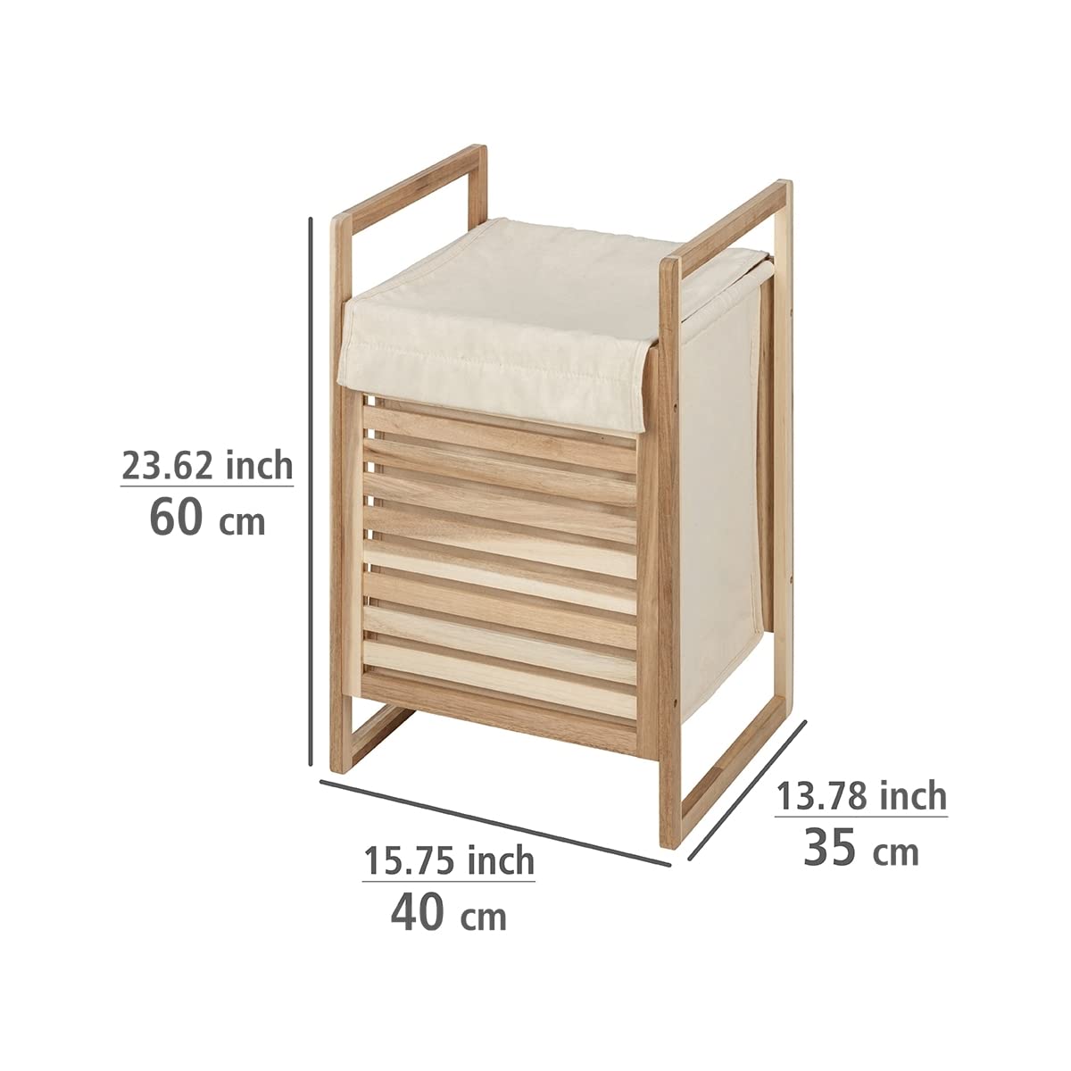 WENKO Acina cesto portabiancheria 40 L acacia