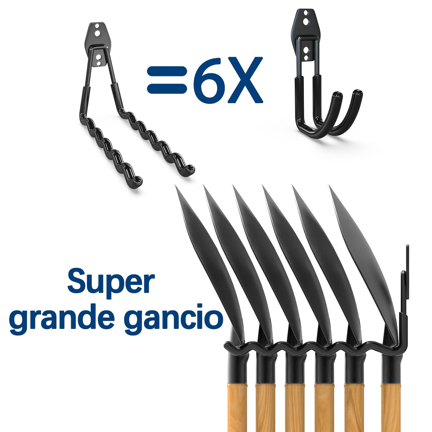 3-H Ganci da Garage Resistenti Ganci Parete 12 Pezzi 42 kg