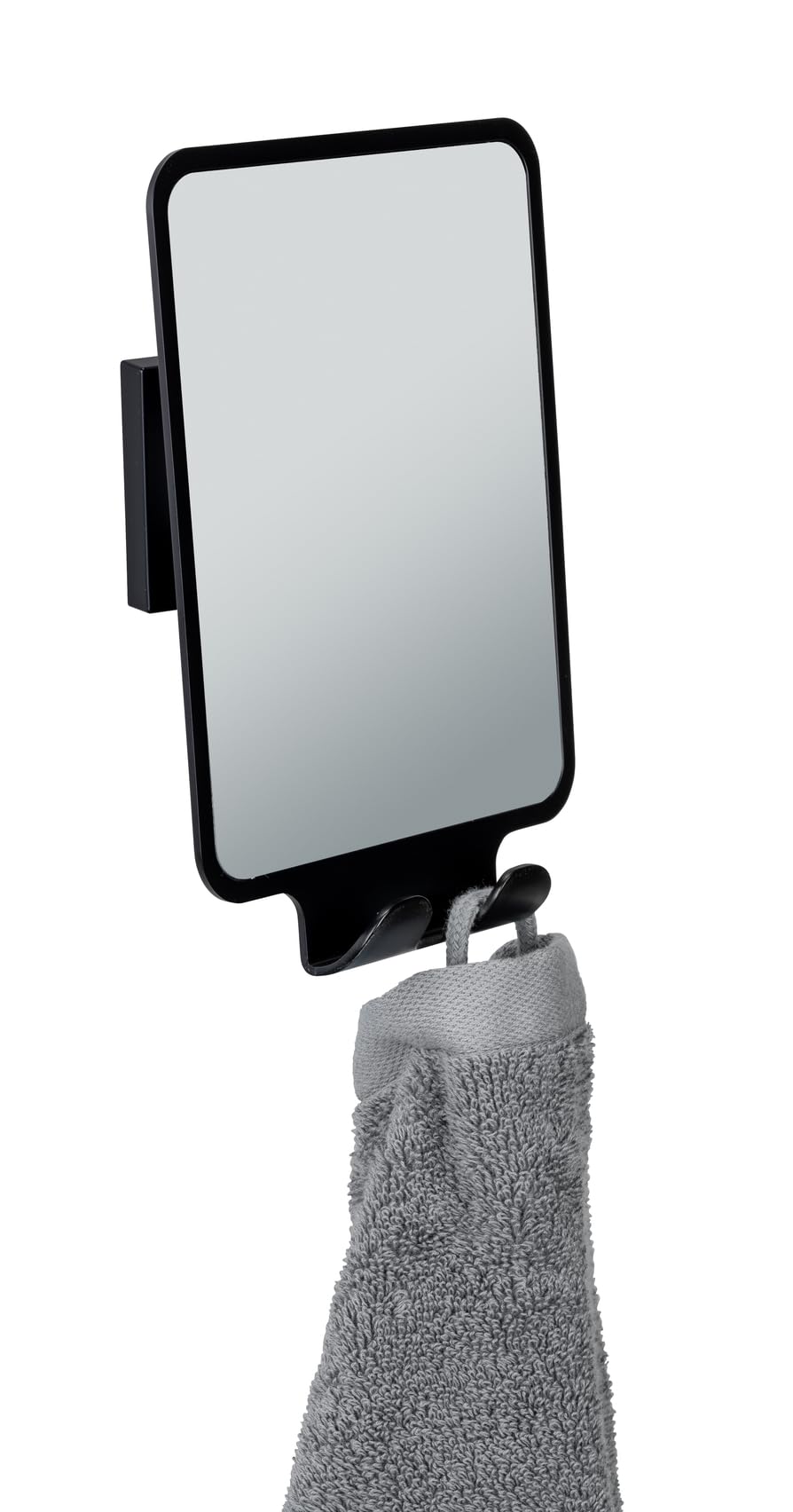 Wenko Vacuum-Loc Quadro specchio antiappannamento nero