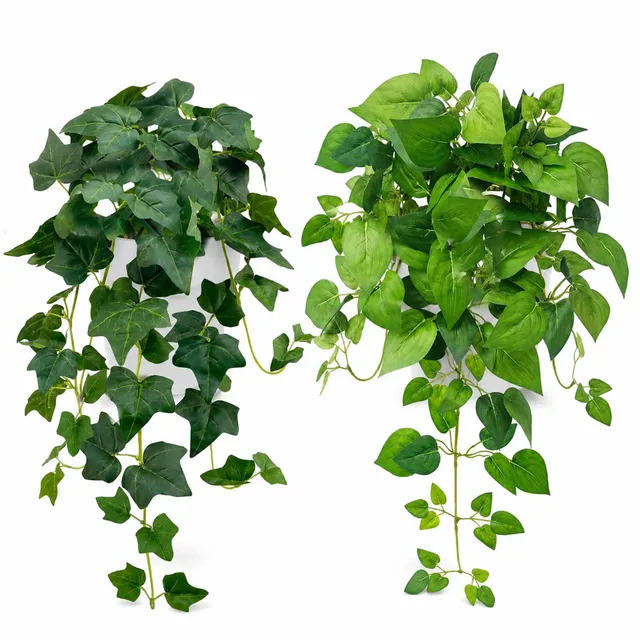 Lxoraziy pianta finta cadente 68 cm 2 pezzi con vaso