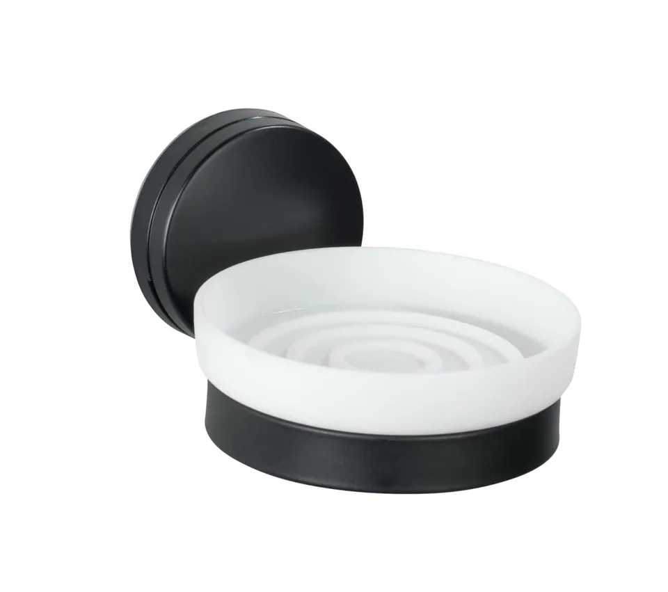 Wenko Static-Loc Plus Pavia portasapone nero senza forare