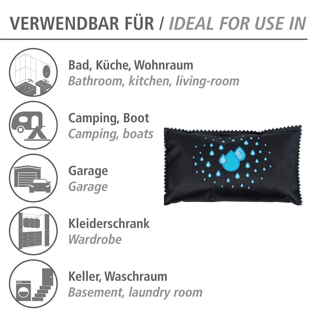 Wenko deumidificatore auto 400 g marrone nero antiappannamento