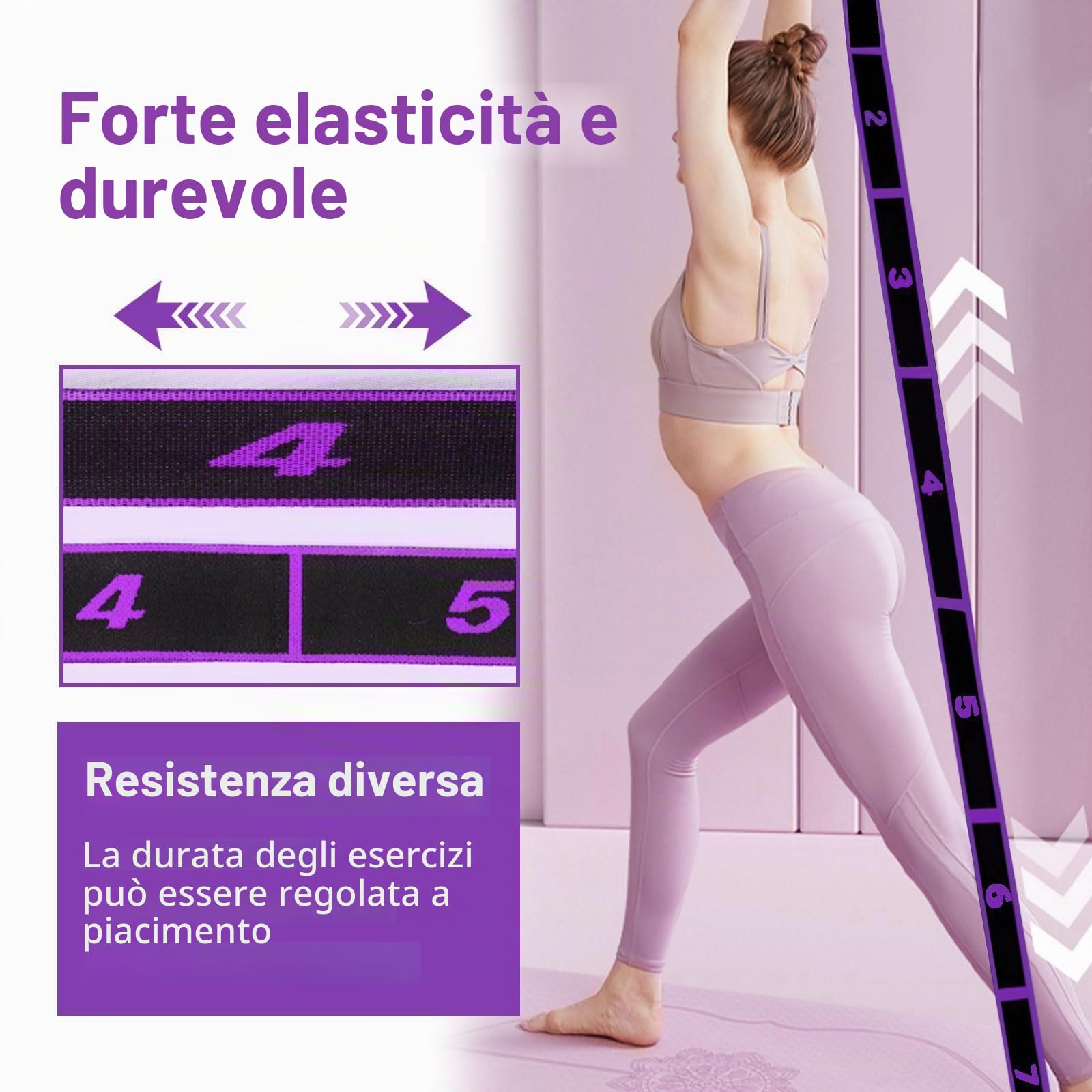 Quelcc fascia elastica stretching viola 85 cm