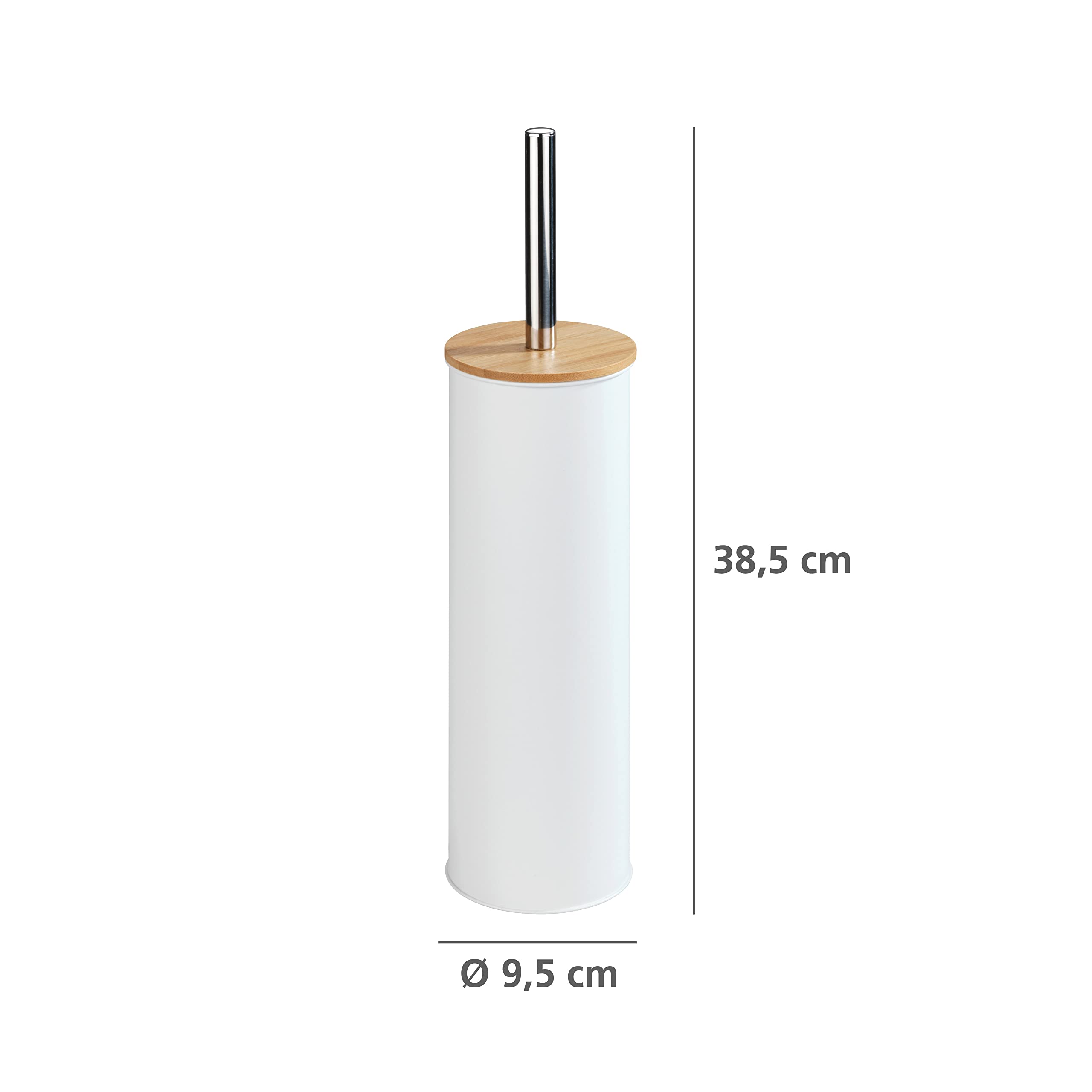 Wenko Tortona scopino WC bianco metallo bambù