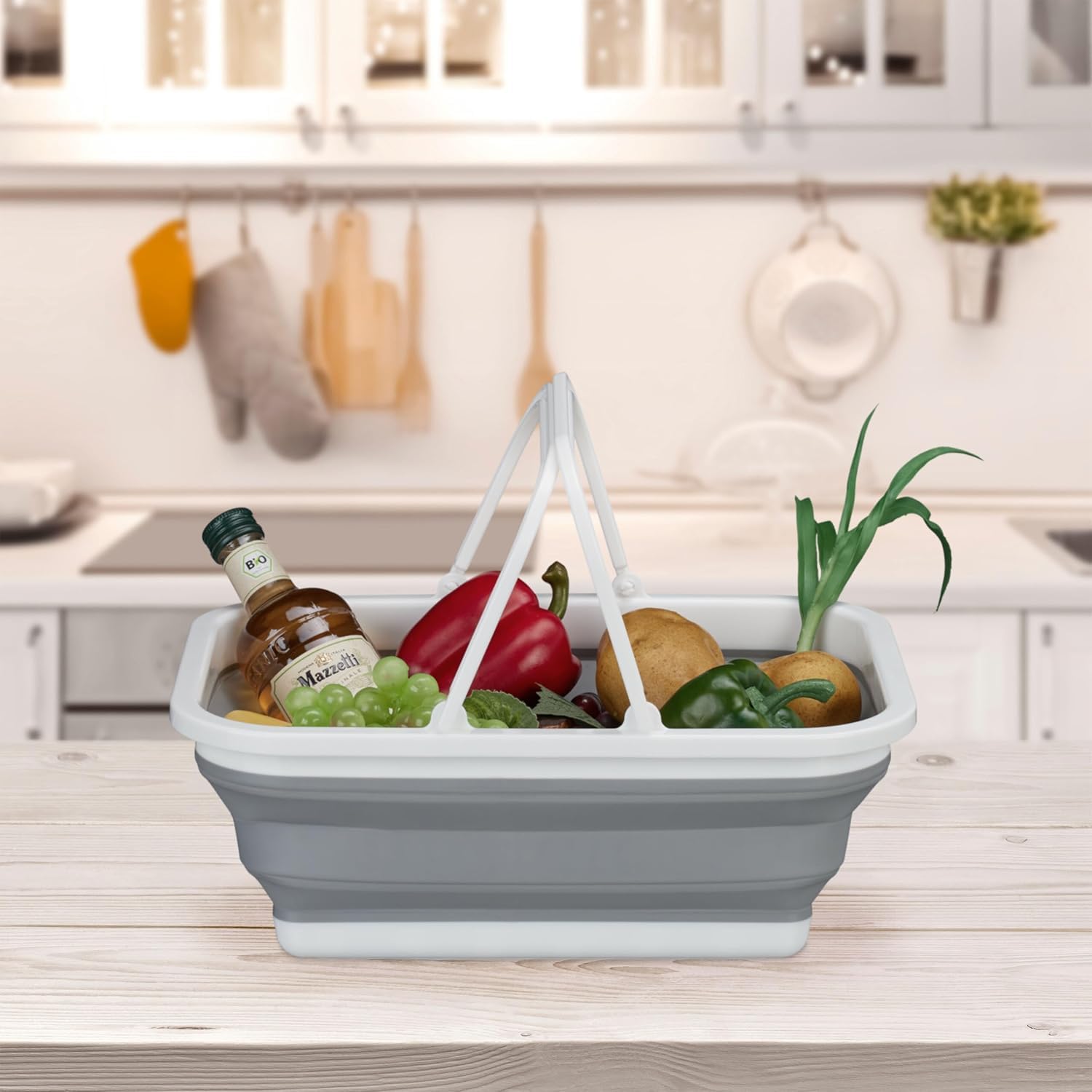 Cecaro Group Bacinella Pieghevole 38x28x15 con Manico grigia