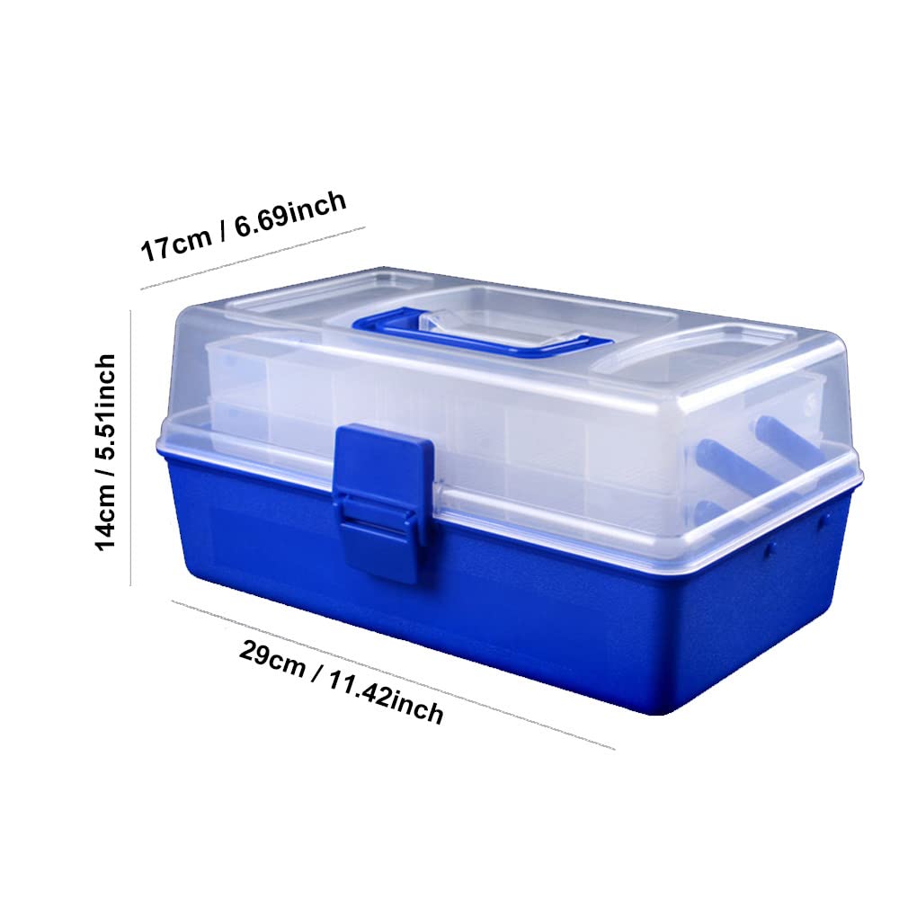 Lxoraziy scatola pesca 3 piani blu 29x17x14 cm
