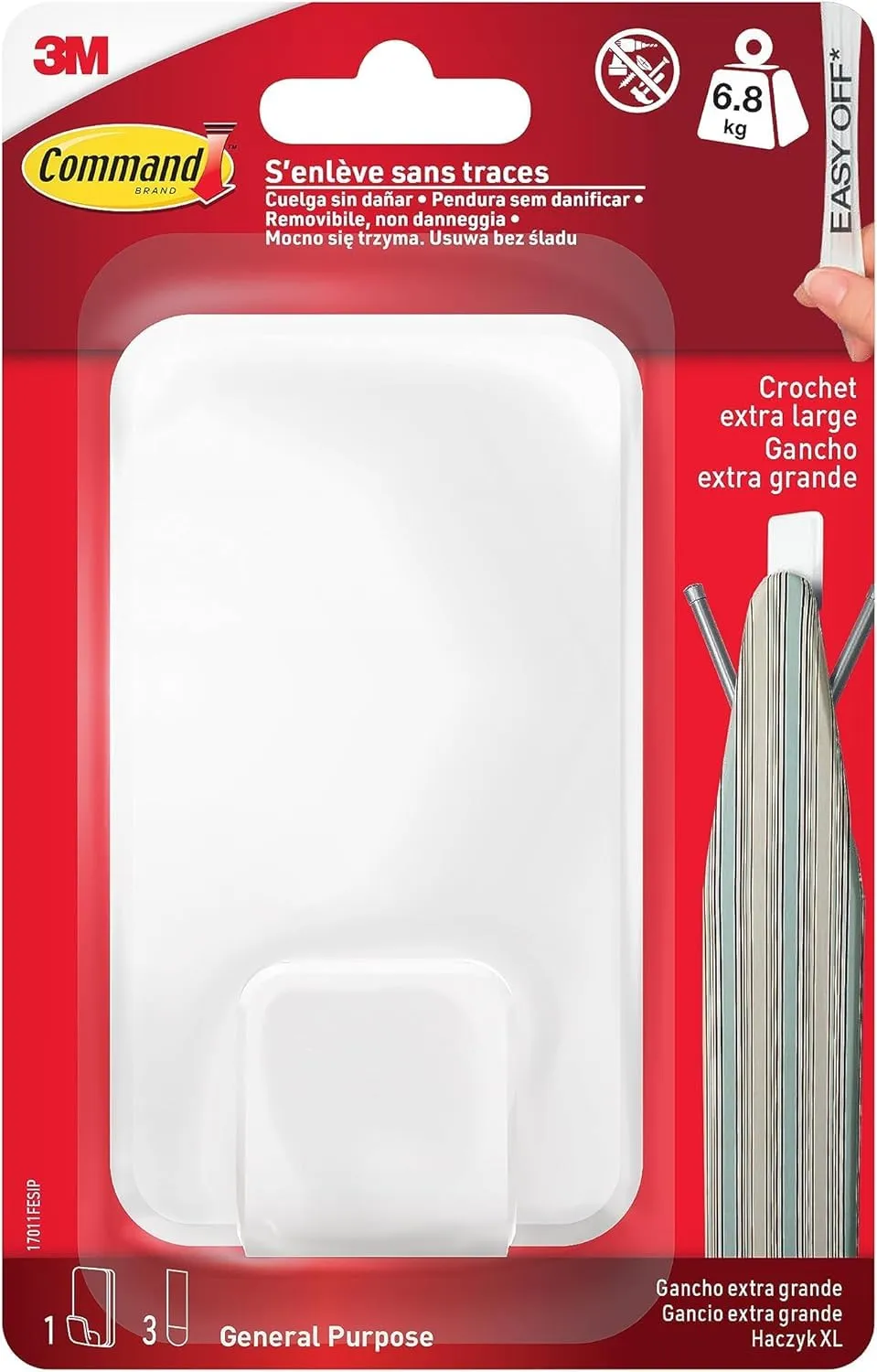 Command Gancio Multiuso XL adesivo bianco 6,8 kg
