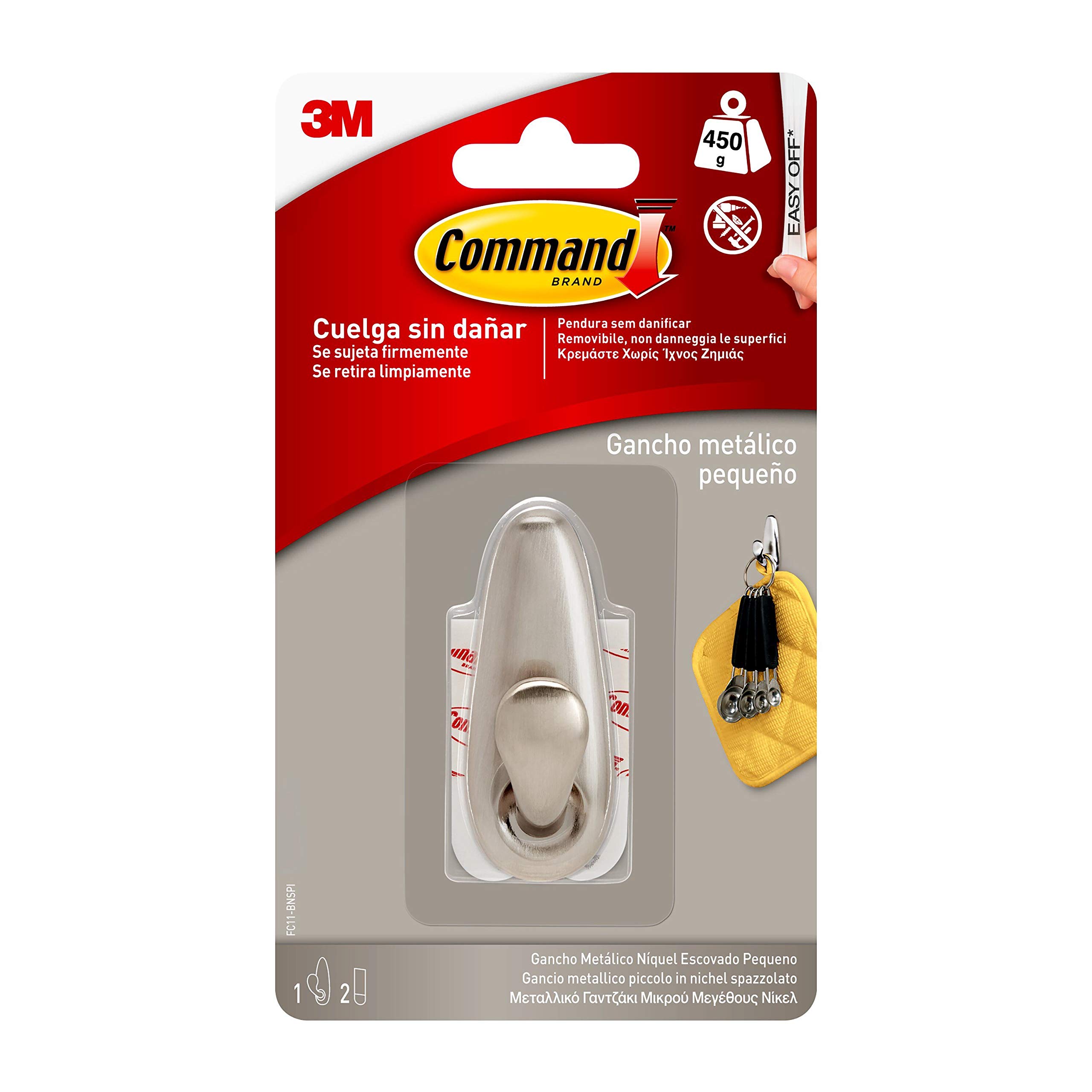 Command FC11-BN gancio adesivo piccolo nichel 450 g