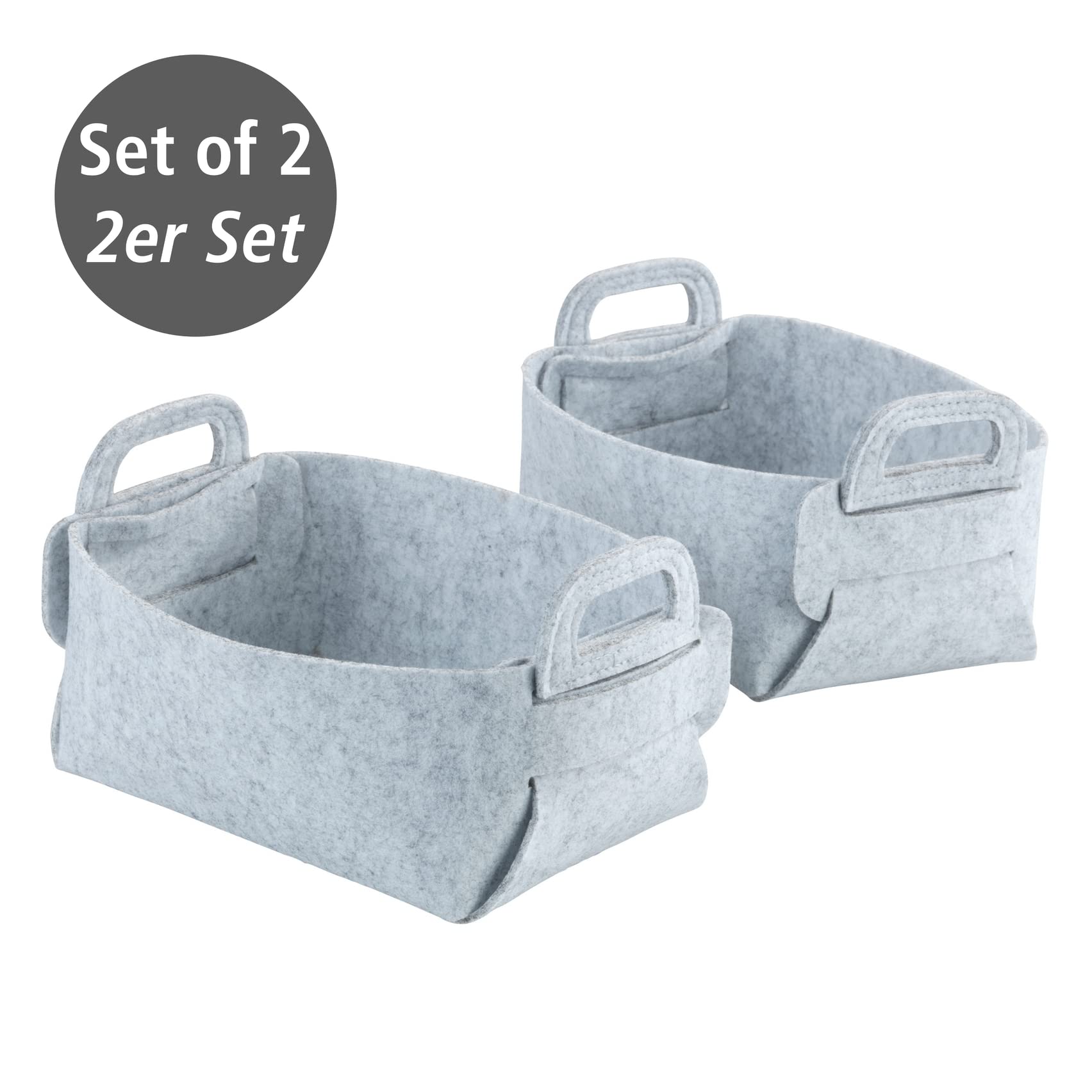 Wenko Nina S cestello feltro grigio chiaro 2 pezzi pieghevole