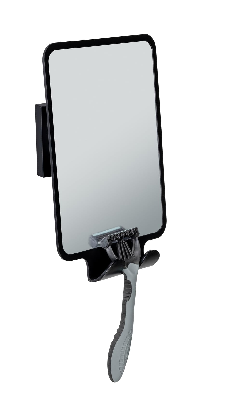 Wenko Vacuum-Loc Quadro specchio antiappannamento nero
