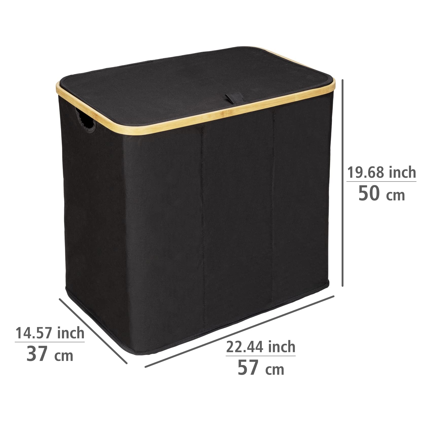 Wenko Ecori Trio cesto portabiancheria naturale 57x50x37