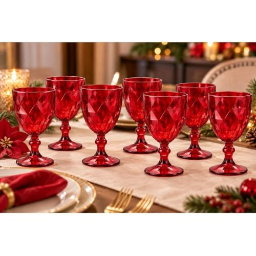 Cecaro Group 242 Calici Rossi Vetro 340 ml Set 12 Pezzi
