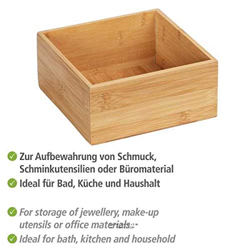 Wenko Terra organizer bambù 3 scomparti 15x7x15 cm naturale