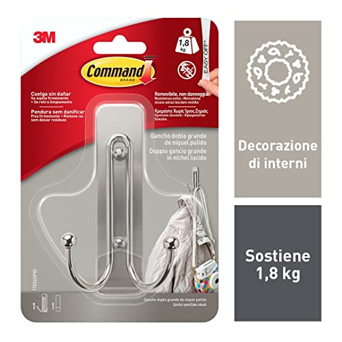 Command 17036 Gancio Adesivo Nichel Spazzolato 1,8 kg