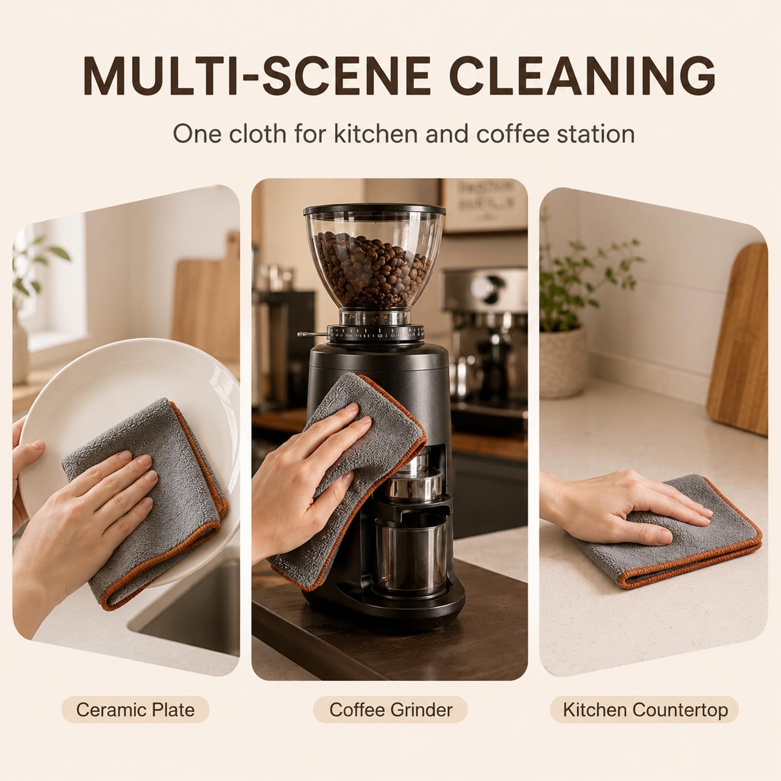 Quelcc Barista Strofinacci Microfibra 30x30 cm Set 4 Pezzi Assorbenti